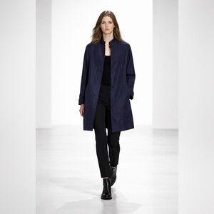 Helmut Lang Navy Minimalist Coat Medium Nylon  Tech Lightweight Quiet Luxury